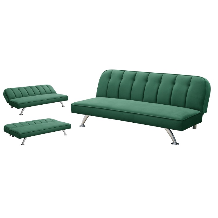 Green Velvet Sofa Bed - LPD Brighton