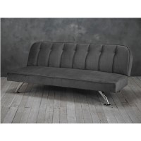 Grey Velvet Sofa Bed - LPD Brighton