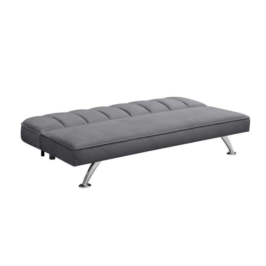 Grey Velvet Sofa Bed - LPD Brighton