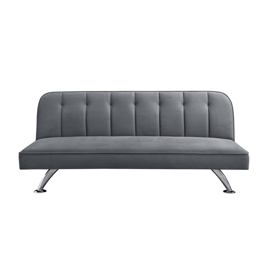 Grey Velvet Sofa Bed - LPD Brighton