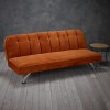 Orange Velvet Sofa Bed - LPD Brighton