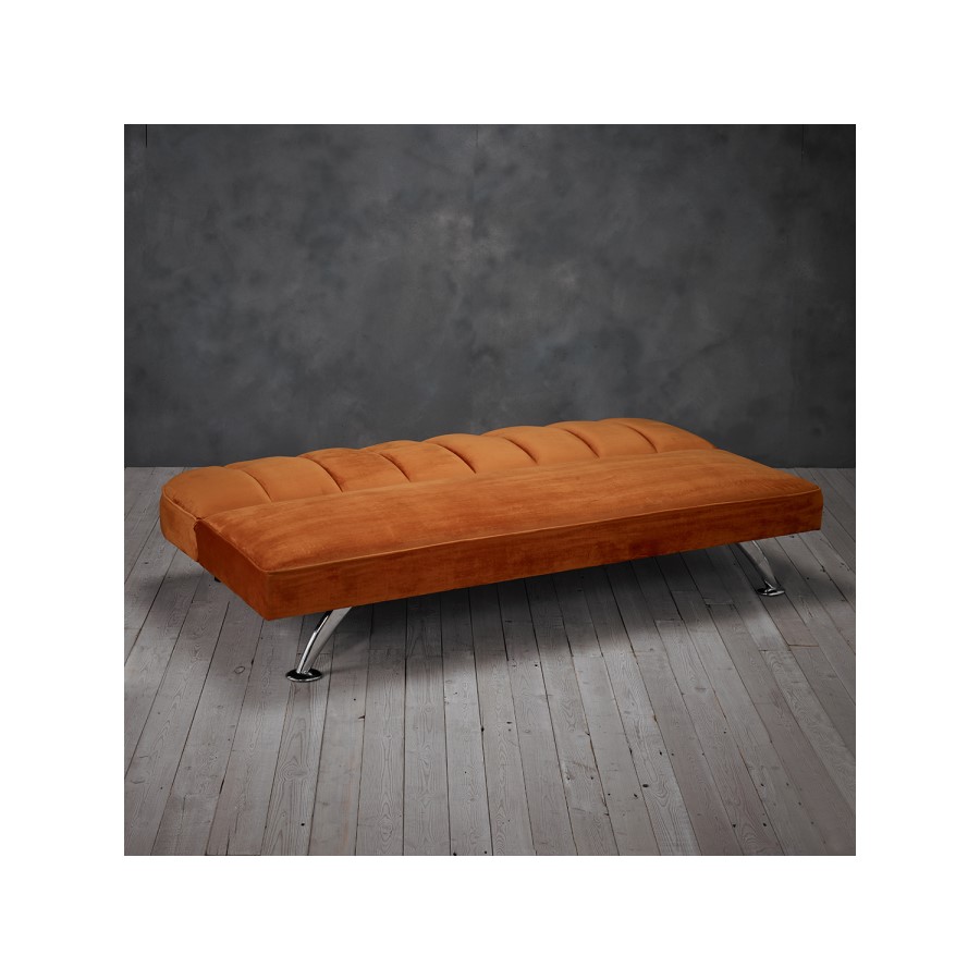 Orange Velvet Sofa Bed - LPD Brighton
