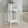 White Painted 1 Drawer Bedside Table - Brittany - LPD