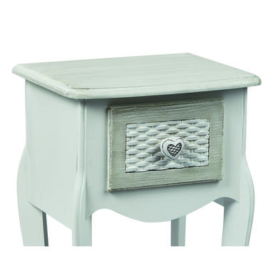 White Painted 1 Drawer Bedside Table - Brittany - LPD