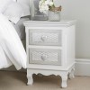 White Painted Bedside Table with 2 Drawers - Brittany - LPD