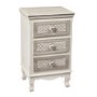 White Painted Bedside Table with 3 Drawers - Brittany - LPD