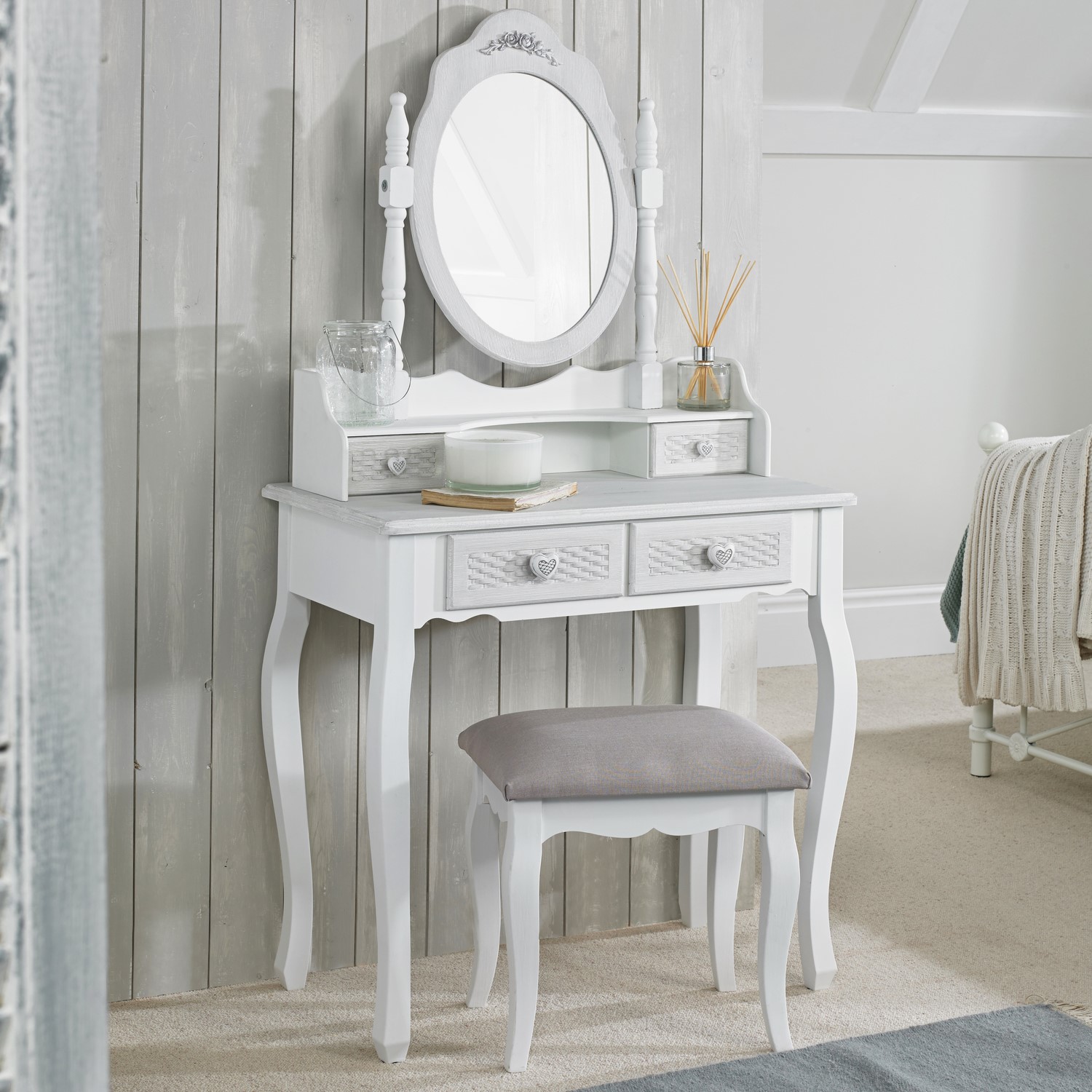 Photo of White painted french dressing table - brittany - lpd