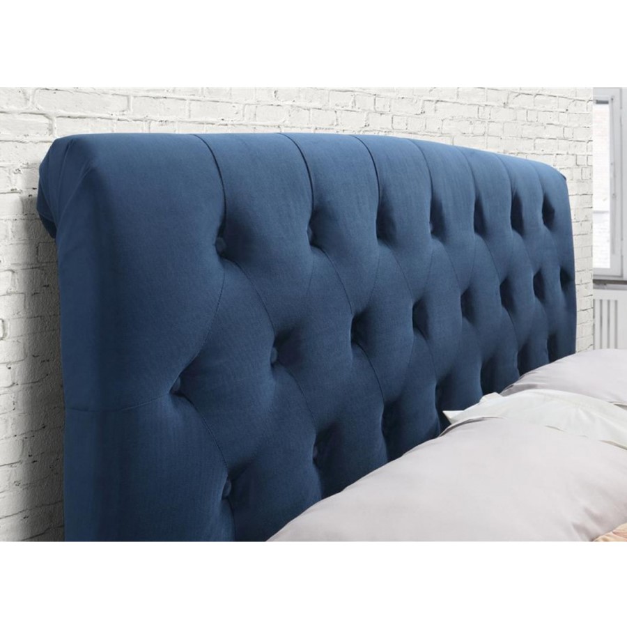Birlea Brompton Small Double Bed Upholstered in Midnight Blue