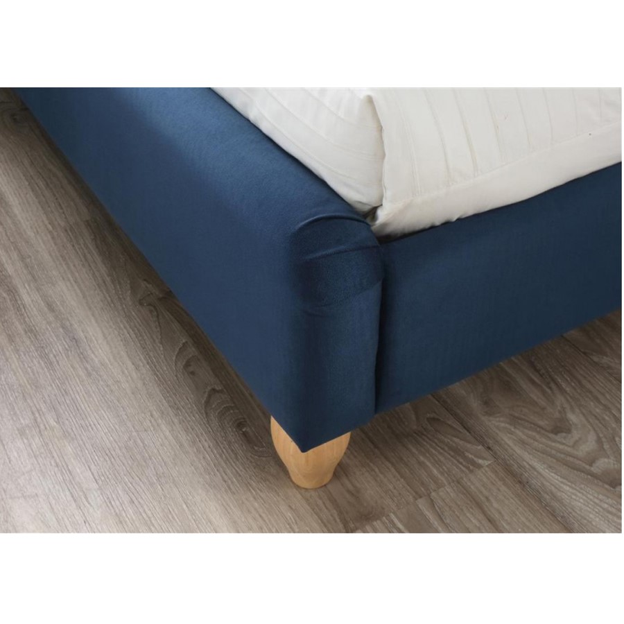 Birlea Brompton Small Double Bed Upholstered in Midnight Blue
