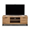 Oak TV Unit with Metal Legs &amp; Open Shelves TV&#39;s up to 50&quot; - Brooklyn