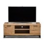 Oak TV Unit with Metal Legs & Open Shelves TV's up to 50" - Brooklyn