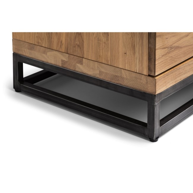 Oak TV Unit with Metal Legs & Open Shelves TV's up to 50" - Brooklyn