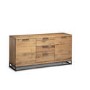 GRADE A2 - Julian Bowen Industrial Solid Oak Sideboard with Storage - Brooklyn