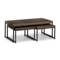 Large Dark Oak Nest of Coffee Tables - Brooklyn