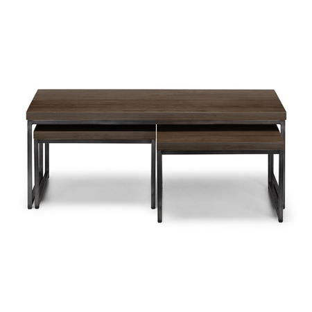 Large Dark Oak Nest of Coffee Tables - Brooklyn