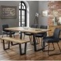 Julian Bowen Industrial Oak Bench Dining Set with 4 Soho Chairs - Brooklyn