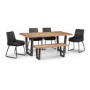 Julian Bowen Industrial Oak Bench Dining Set with 4 Soho Chairs - Brooklyn