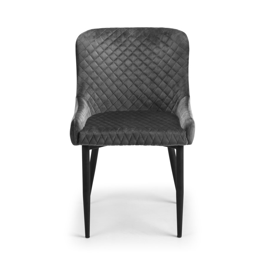 Brooklyn Round Dining Set with 4 Grey Velvet Luxe Chairs