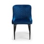 Brooklyn Round Dining Set with 4 Blue Velvet Luxe Chairs- Julian Bowen