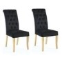Pair of Bronte Brushed Black Velvet Chairs
