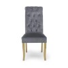 Bronte Pair of Brushed Velvet Grey Dining Chairs