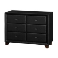 Birlea Furniture Brooklyn 6 Drawer Dresser in Black