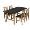 LPD Faux Concrete &amp; Wood Dining Table &amp; 4 Chairs - Brooklyn 