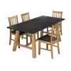 LPD Faux Concrete &amp; Wood Dining Table &amp; 4 Chairs - Brooklyn 