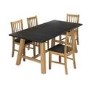 LPD Faux Concrete & Wood Dining Table & 4 Chairs - Brooklyn 