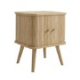 Oak Mid-Century Bedside Table with Tambour Doors - Breuer