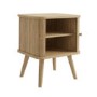 Oak Mid-Century Bedside Table with Tambour Doors - Breuer