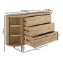 Wide Oak Chest of 3 Drawers with Cupboards - Breuer