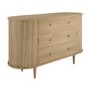 Wide Oak Chest of 3 Drawers with Cupboards - Breuer