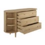 Wide Oak Chest of 3 Drawers with Cupboards - Breuer