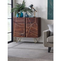 Bengal Dark Wood Gold Inlay 2 Door Medium Sideboard