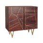 Bengal Dark Wood Gold Inlay 2 Door Medium Sideboard