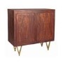 Bengal Dark Wood Gold Inlay 2 Door Medium Sideboard