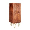 Bengal Dark Wood Gold Inlay Tall Chest of Drawers