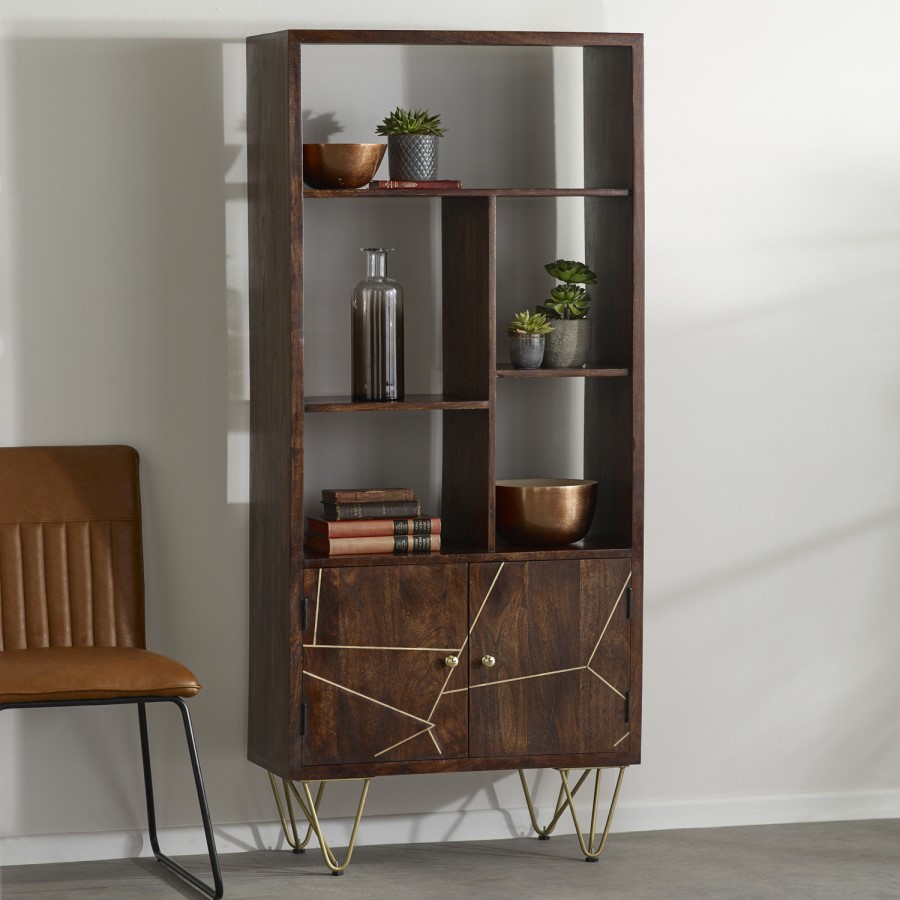 Bengal Inlay Large Display Cabinet 2 Doors and 3 shelfs