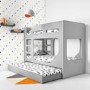 GRADE A1 - Braxton Kids Bunk Bed with Pull Out Trundle in Grey