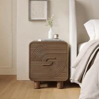 Mango Wood 2-Drawer Retro Bedside Table - Braiyaz Mango Wood 2-Drawer Retro Bedside Table - Braiyaz