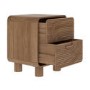 Mango Wood 2-Drawer Retro Bedside Table - Braiyaz