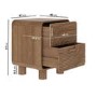 Mango Wood 2-Drawer Retro Bedside Table - Braiyaz