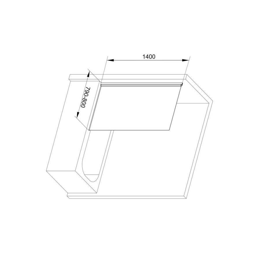 Square Bath Shower Screen 1400 x 800mm
