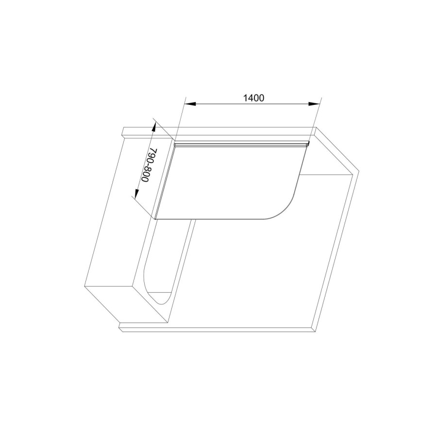 Taylor & Moore Half Frame Curved Corner Bath Screen - 1400 x 800mm
