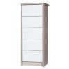 Avola 5 Drawer Tall Boy in Champagne with Cream Gloss