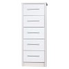 One Call Furniture Avola Premium 5 Drawer Tall Boy in Cream with White