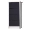 Avola 4 Drawer Tall Boy in White with Grey Gloss