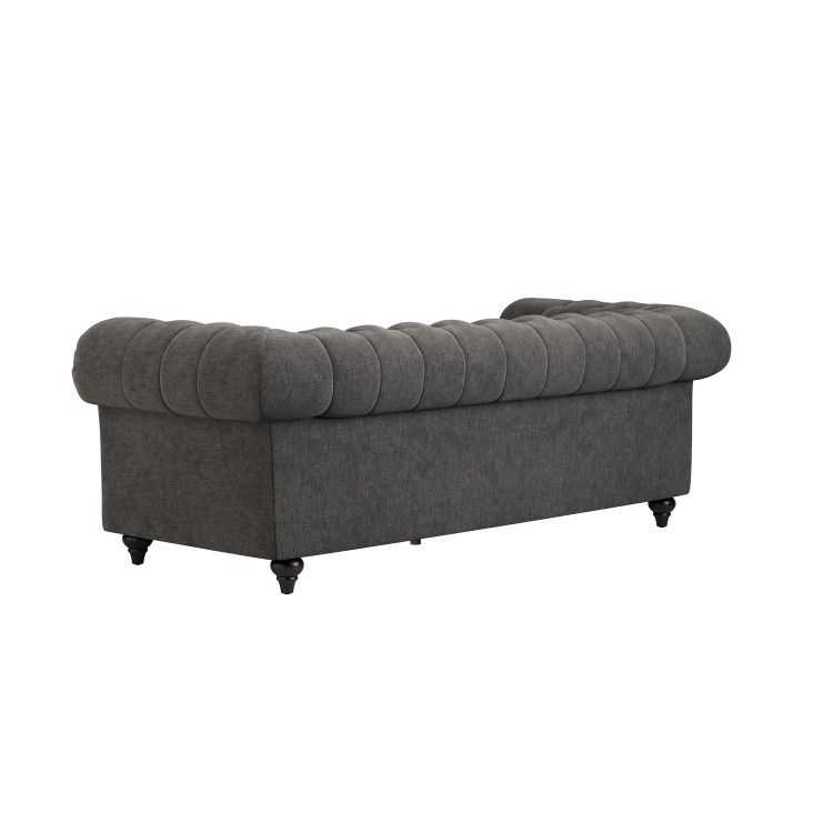 Grey Fabric Chesterfield 3 Seater Sofa - Beatie