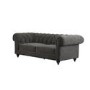 Grey Fabric Chesterfield 3 Seater Sofa - Beatie